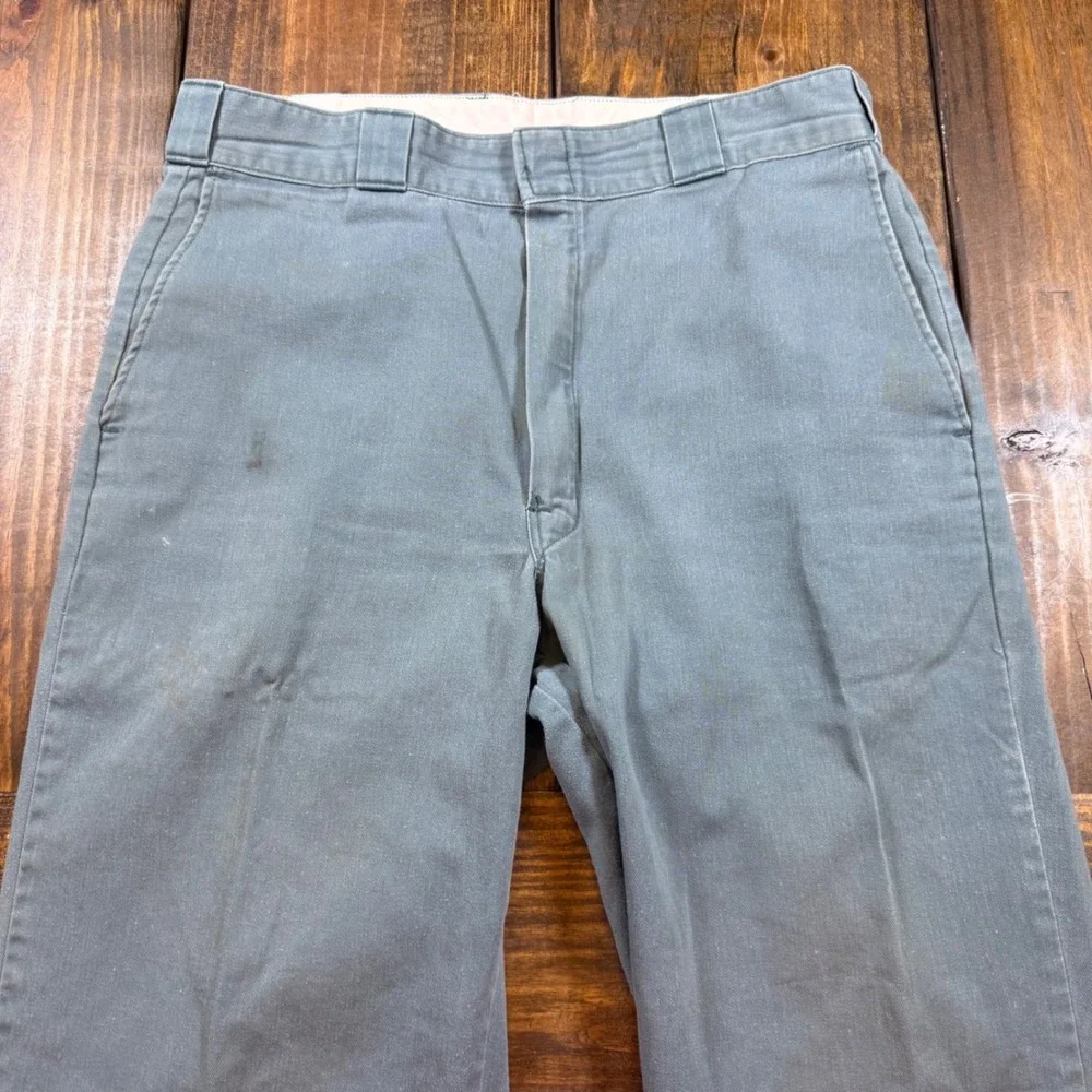 Vintage LL Bean Mens 34x32 Chino Pants Sage Green Straight Leg Made in USA - Picture 5 of 10
